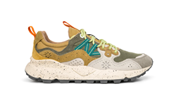 YAMANO 3 MAN Sneakers in suede nylon grey white taupe